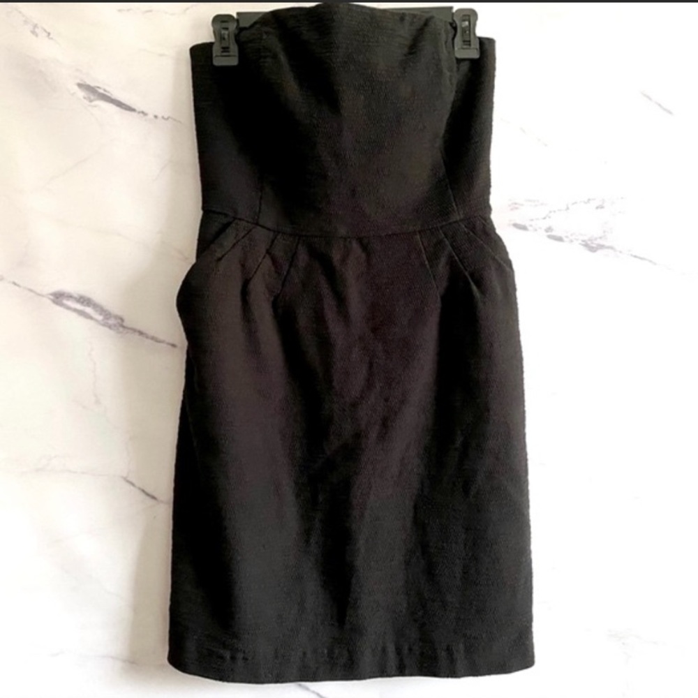 Lilly Pulitzer Black Strapless Tweed Dress